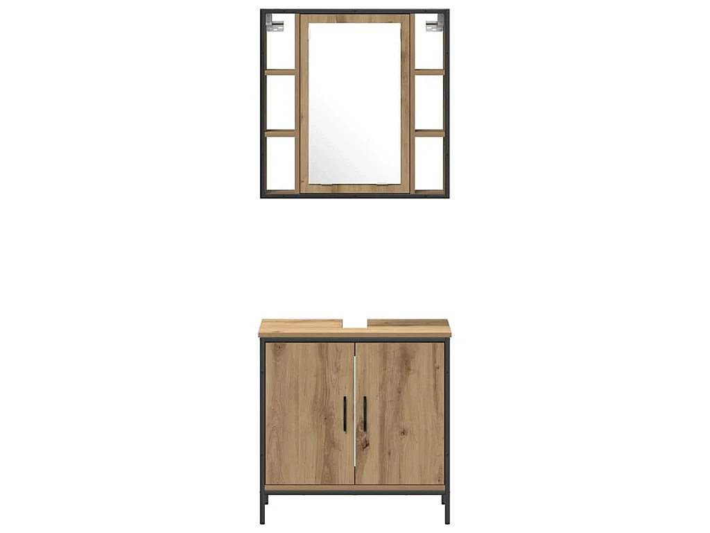Meubles de salle de bain 3 pcs Marron Bois d'ingénierie