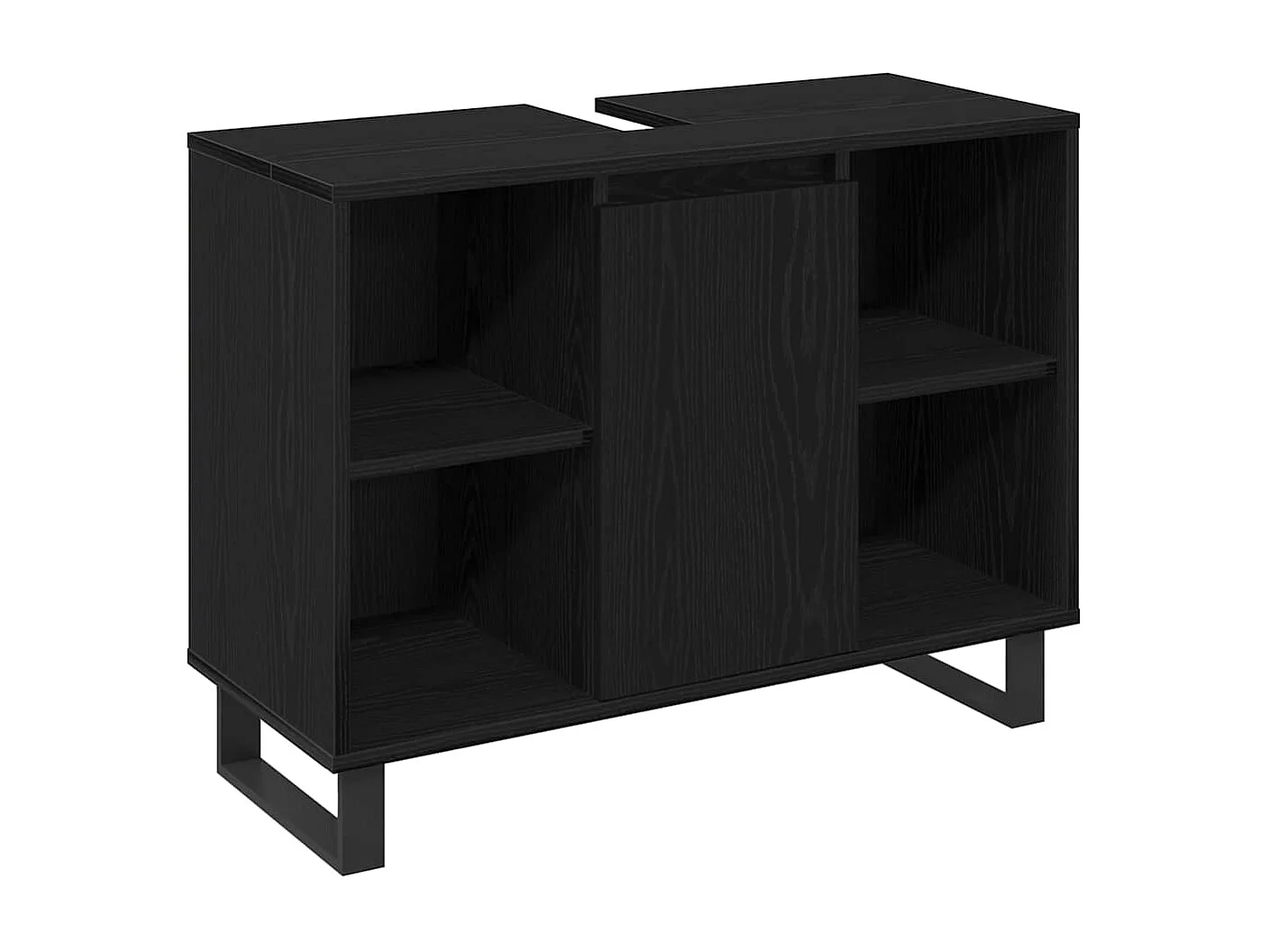 Set di mobili per il bagno 3 pcs Nero Legno multistrato