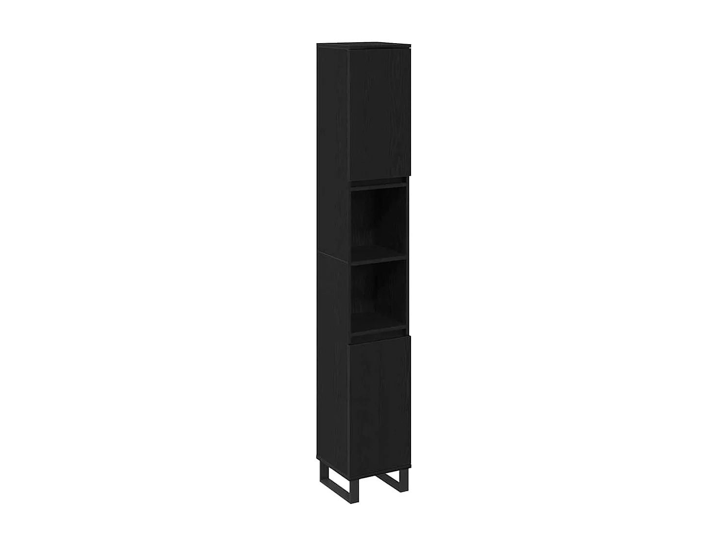 Set di mobili per il bagno 3 pcs Nero Legno multistrato