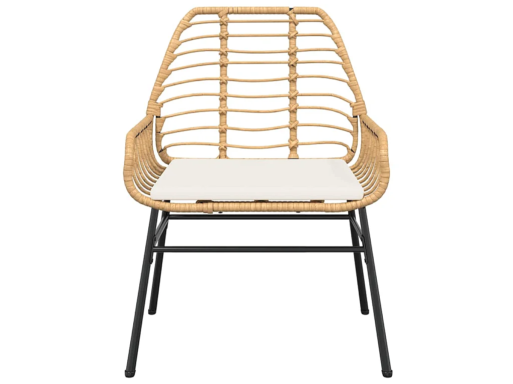 5-delige Tuinset met kussens poly rattan glas bruin