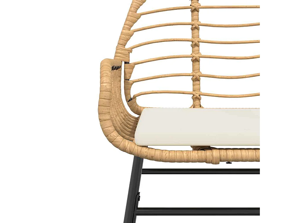 5-delige Tuinset met kussens poly rattan glas bruin