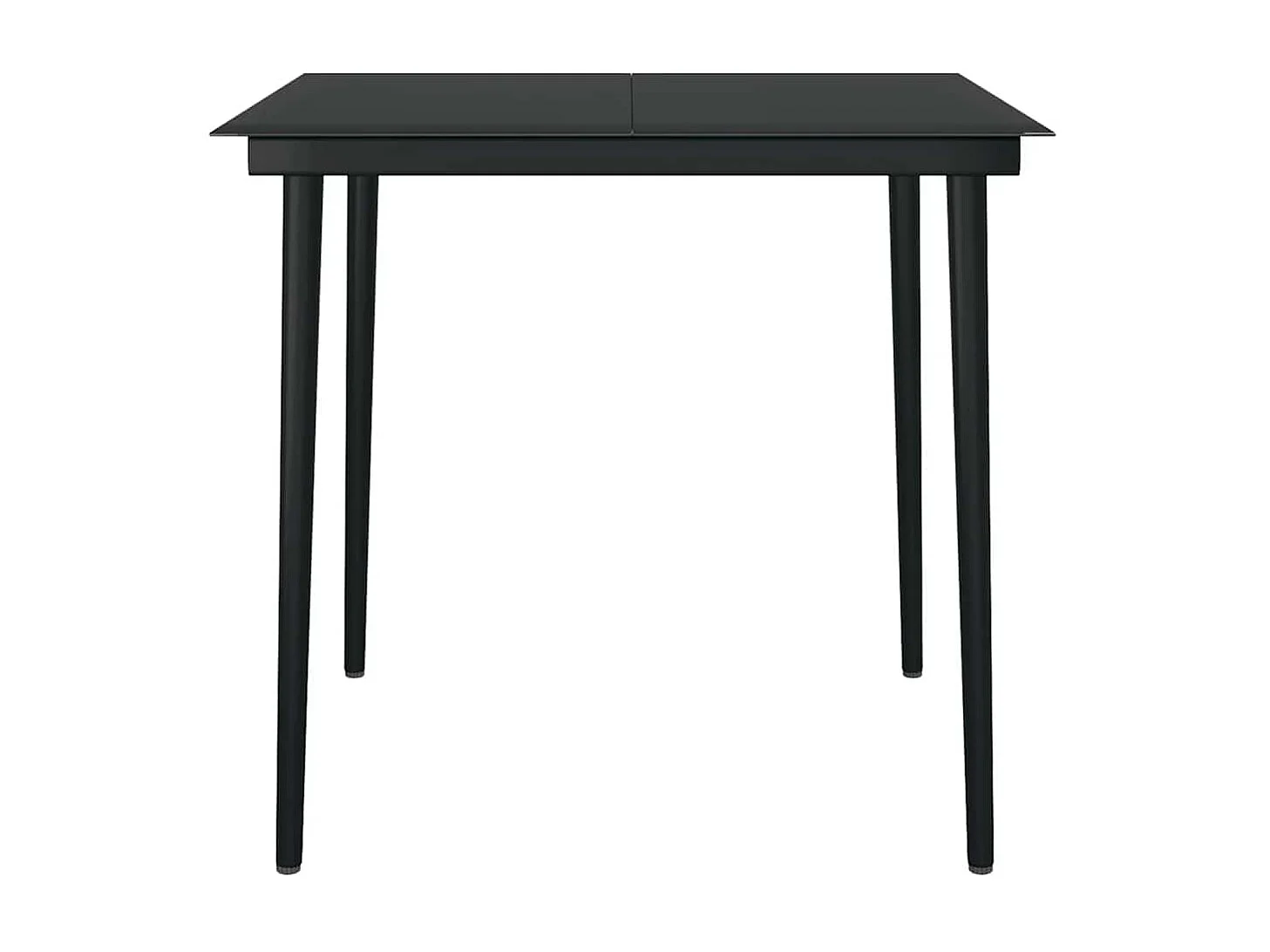 3 pcs conjunto jantar jardim almofadões vime PE vidro preto