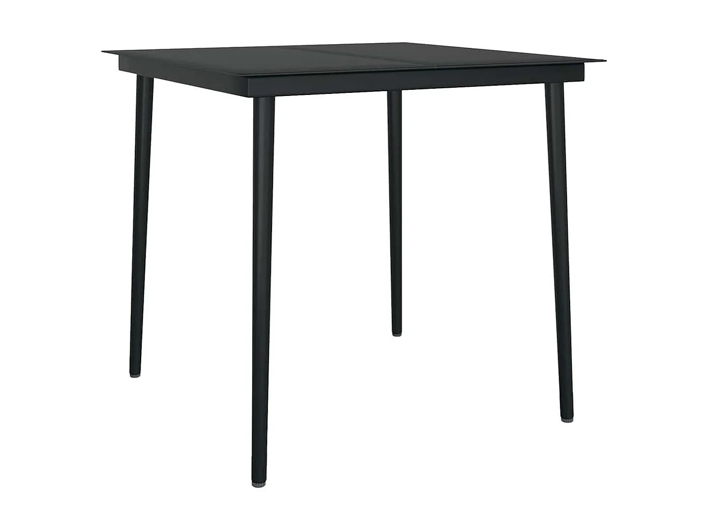 Ensemble à manger de jardin et coussins 3 pcs noir rotin verre