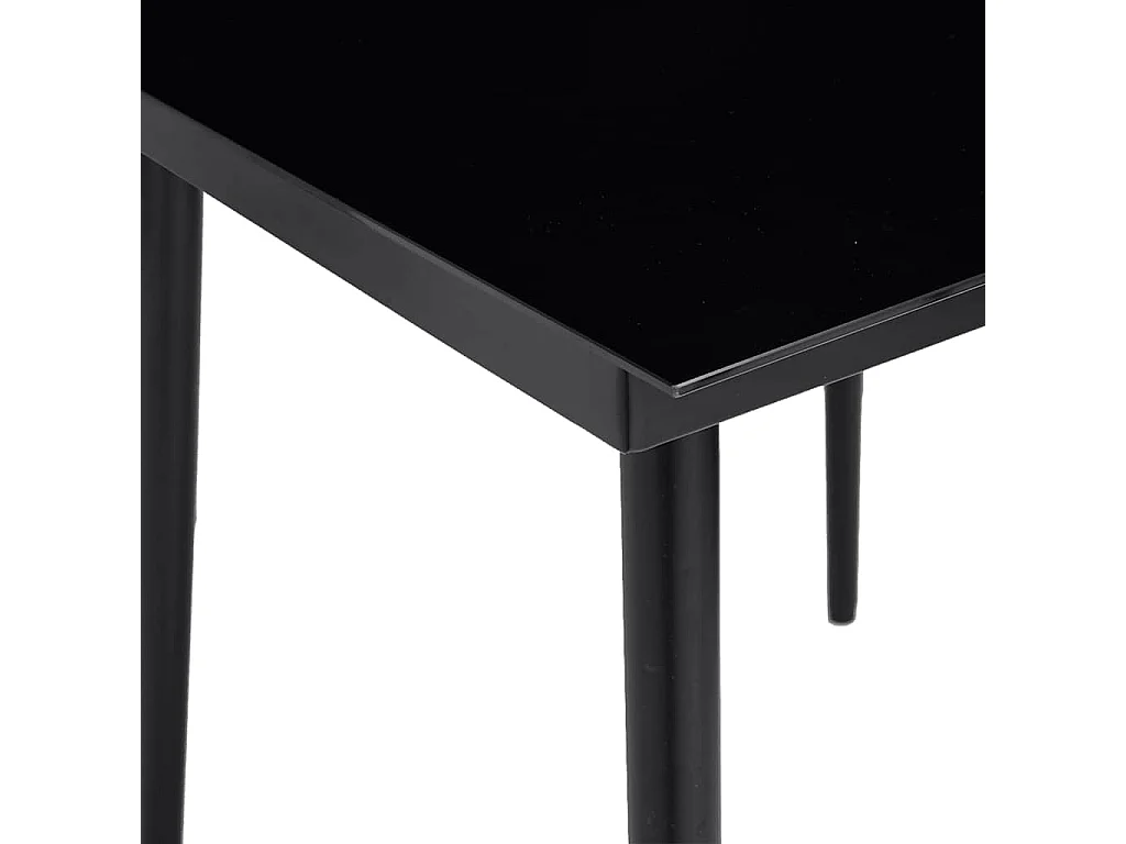 Ensemble à manger de jardin et coussins 3 pcs noir rotin verre
