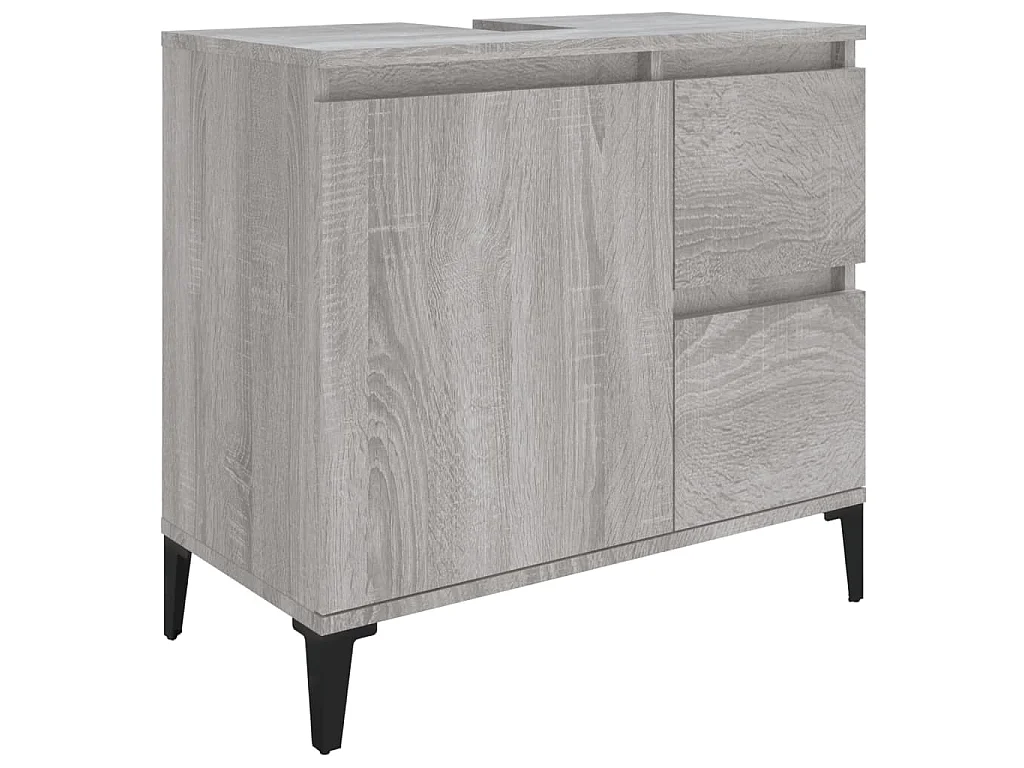 Ensemble d'armoires de salle de bain 3 pcs sonoma gris