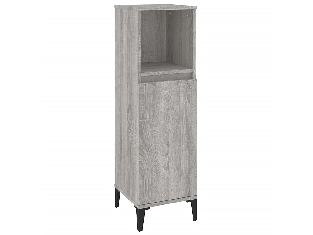Ensemble d'armoires de salle de bain 3 pcs sonoma gris
