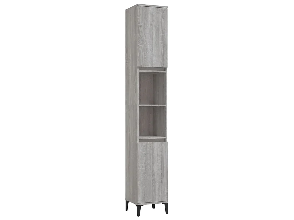 Ensemble de meubles de salle de bain 3 pcs Sonoma gris