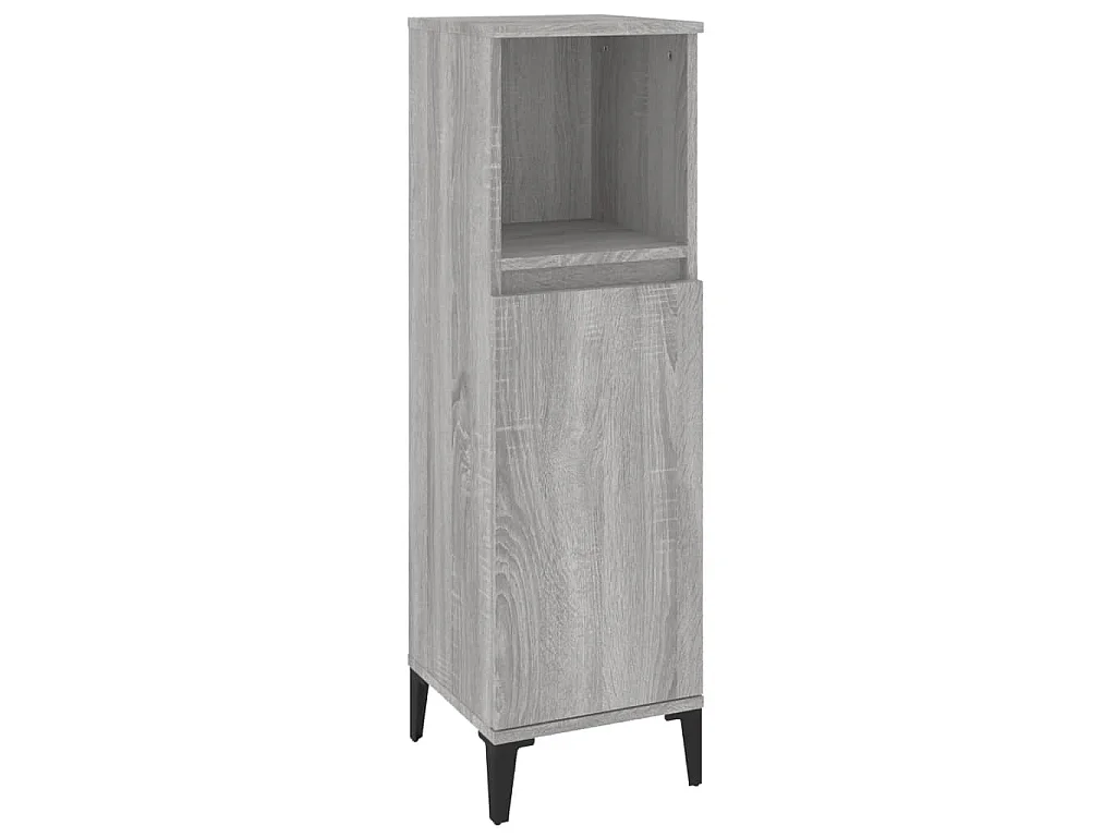 Ensemble de meubles de salle de bain 3 pcs Sonoma gris
