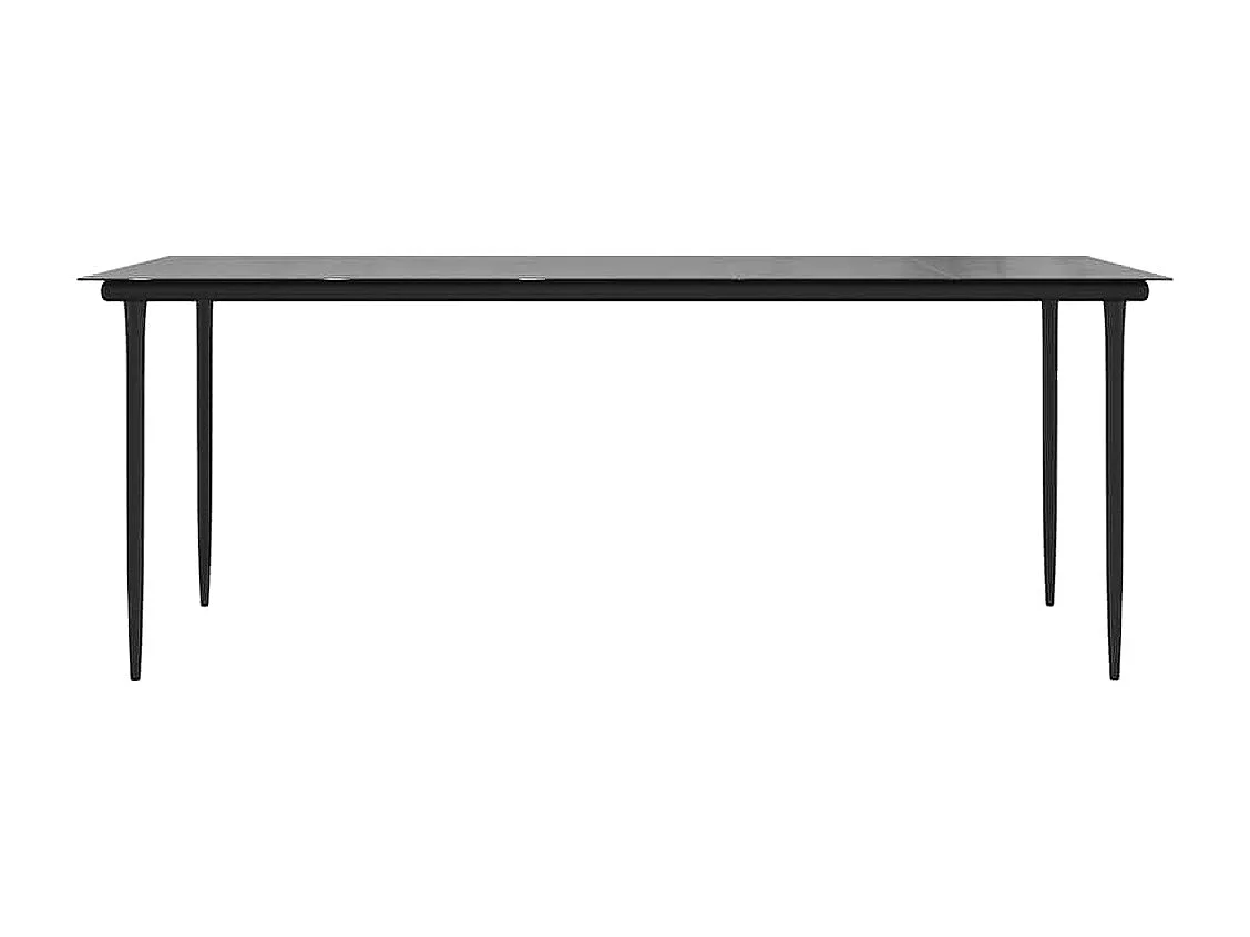 Ensemble à manger de jardin coussins 7pcs noir poly rotin verre