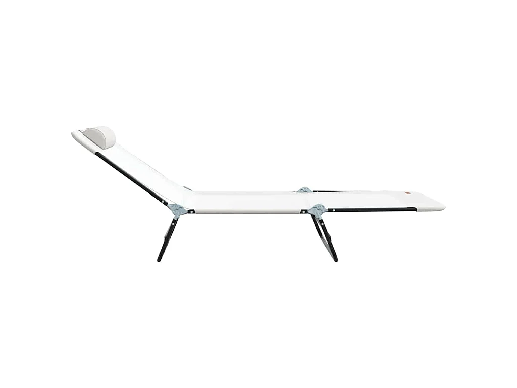 Chaise longue pliante Crème 182 x 55 x 85,5 cm Textilène