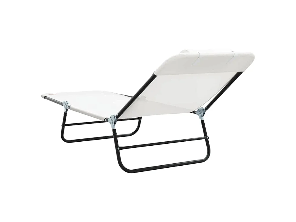 Chaise longue pliante Crème 182 x 55 x 85,5 cm Textilène