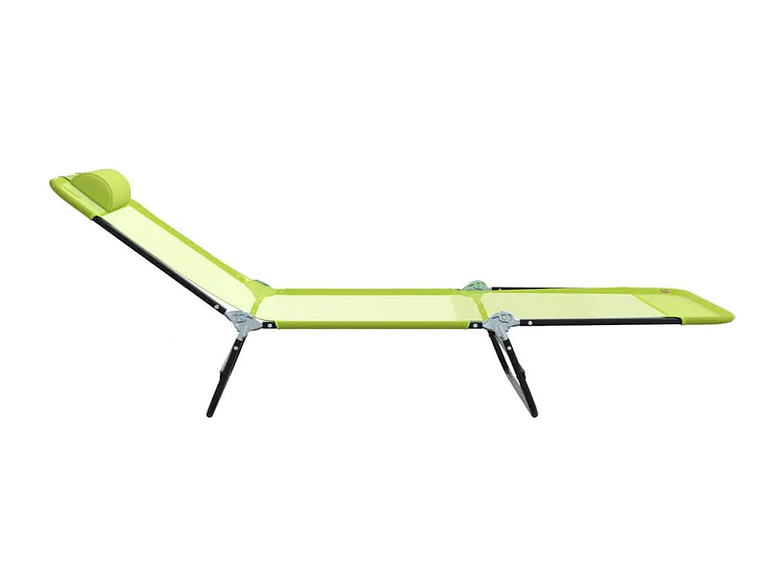 Chaise longue pliante 1-personne Vert 182 x 55 x 85,5 cm Métal