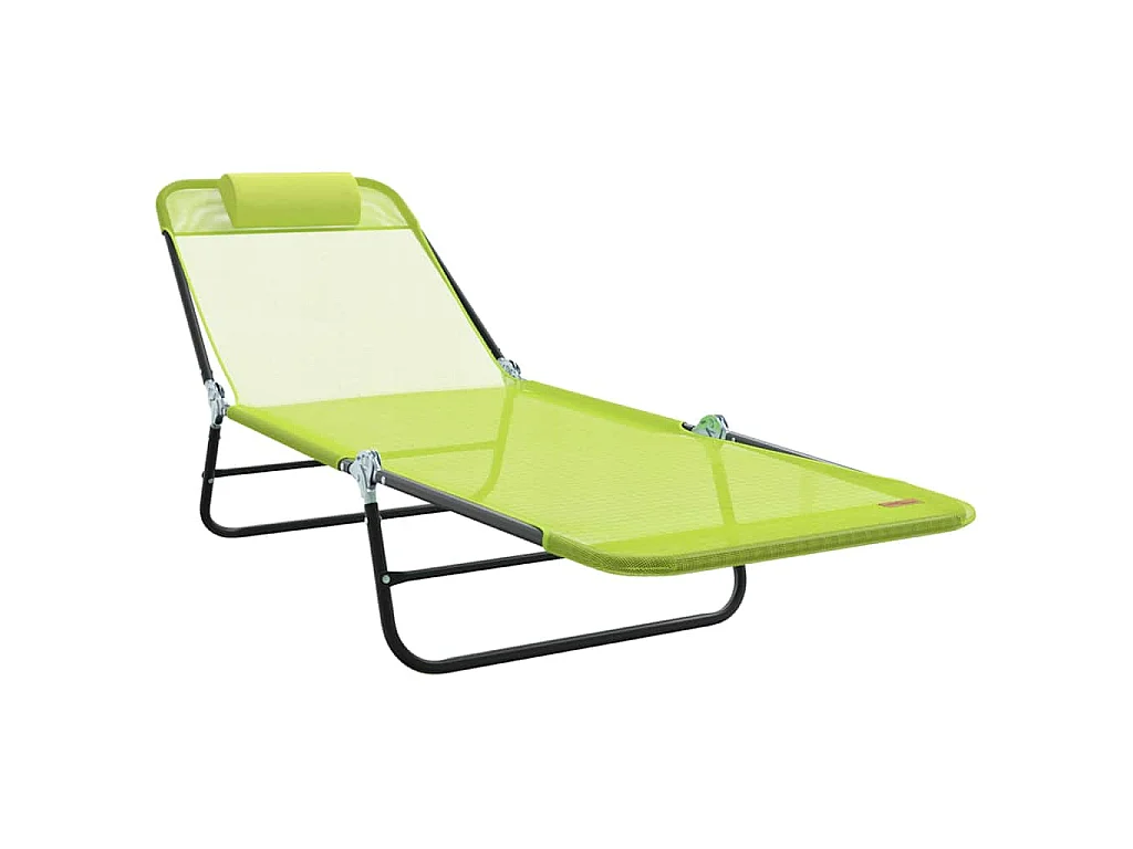 Chaise longue pliante Vert 182 x 55 x 85,5 cm Textilène