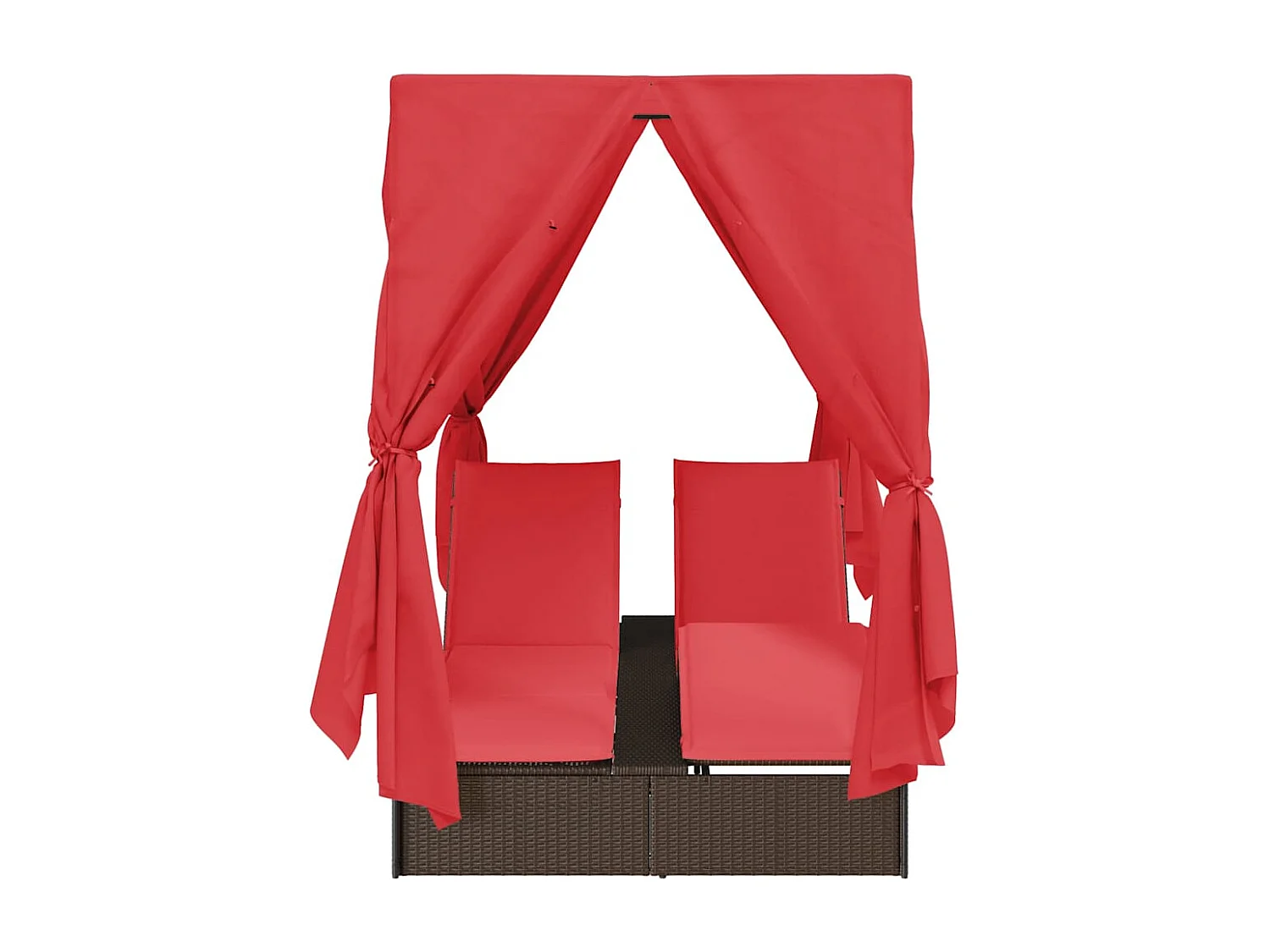 Transat double avec toit Marron 205 x 129 x 200 cm Rattan PE