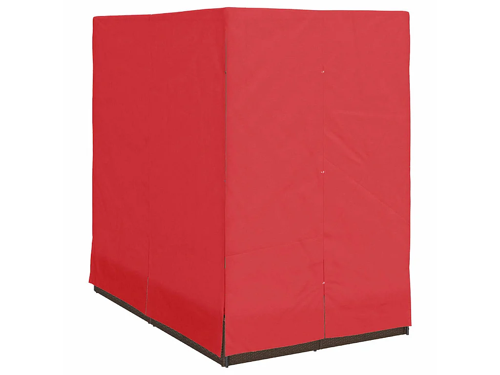 Dubbele ligbed Verstelbaar Rood 205 x 129 x 200 cm poly rattan