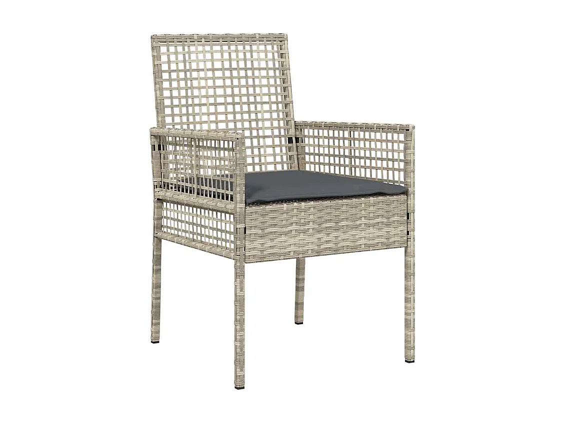 Ensemble de salle à manger pour jardin 3 pcs Gris clair