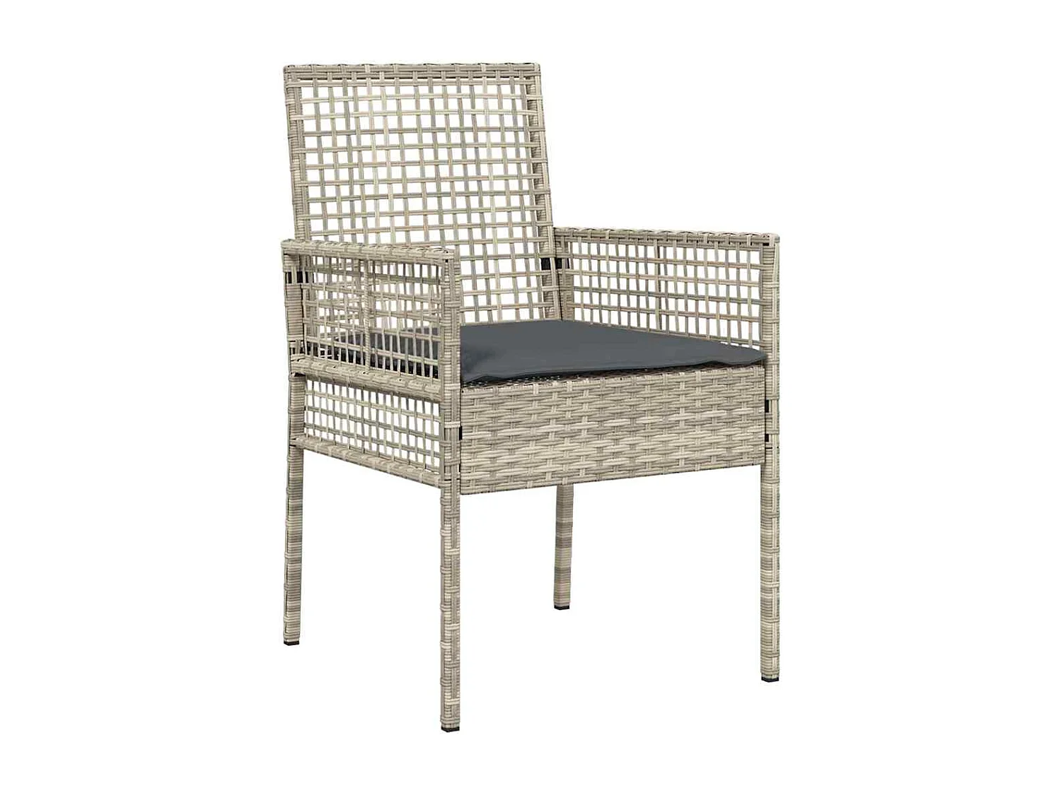 Ensemble de salle à manger pour jardin 3 pcs Gris clair