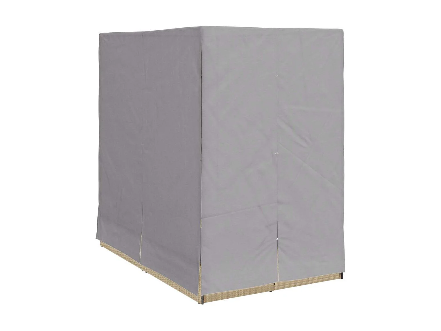 Doppelte Sonnenliege mit Dach Beige 205 x 129 x 200 cm