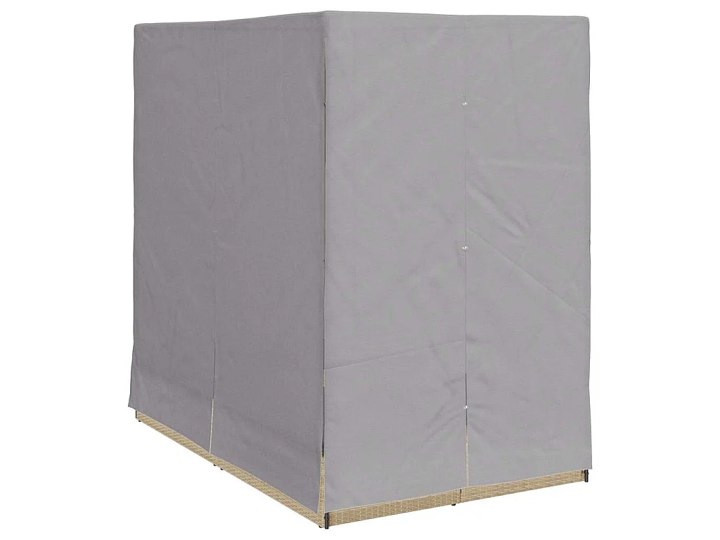 Dubbele ligbed Grijs poly rattan