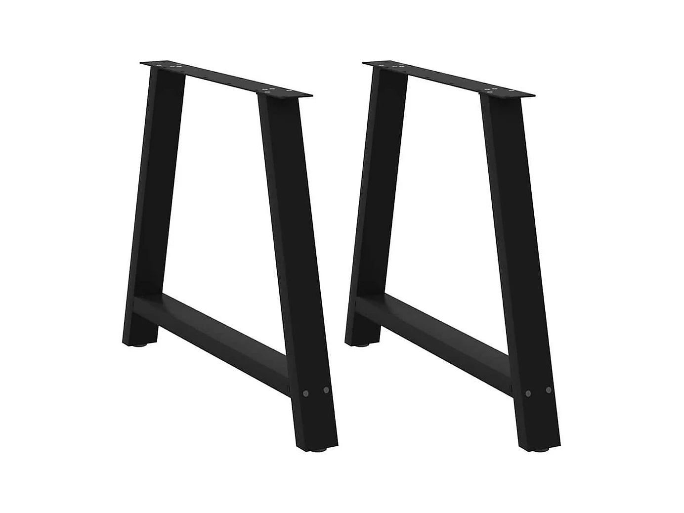 Pieds de table à manger en forme de A, 2 pièces, noir, 100 x (72-73) cm, acier