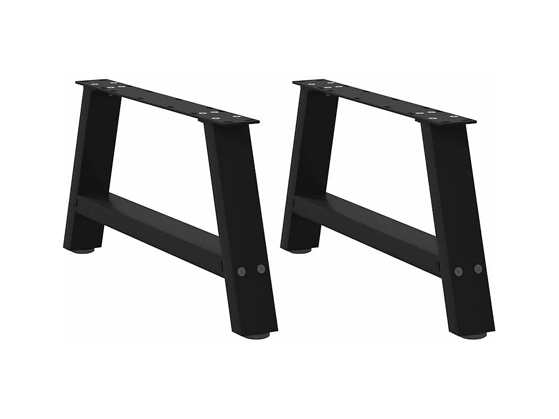 Pieds de table basse en forme de A, 2 pièces, noir, 70 x (30-31) cm, acier