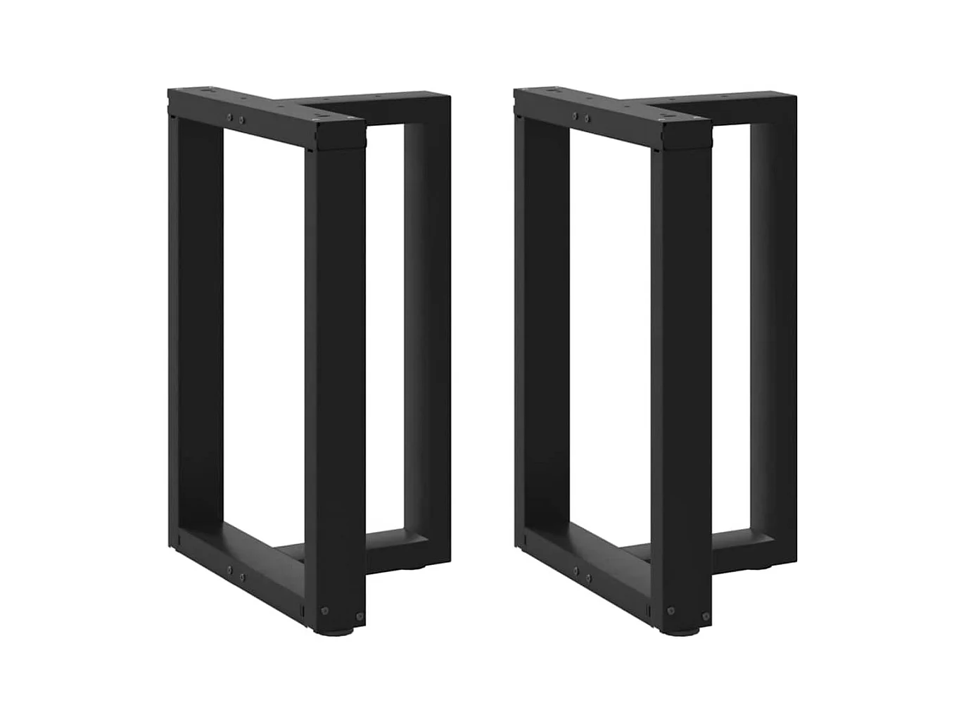 Pieds de table à manger en T, 2 pièces, noir, 60 x 35 x (72-73) cm, acier