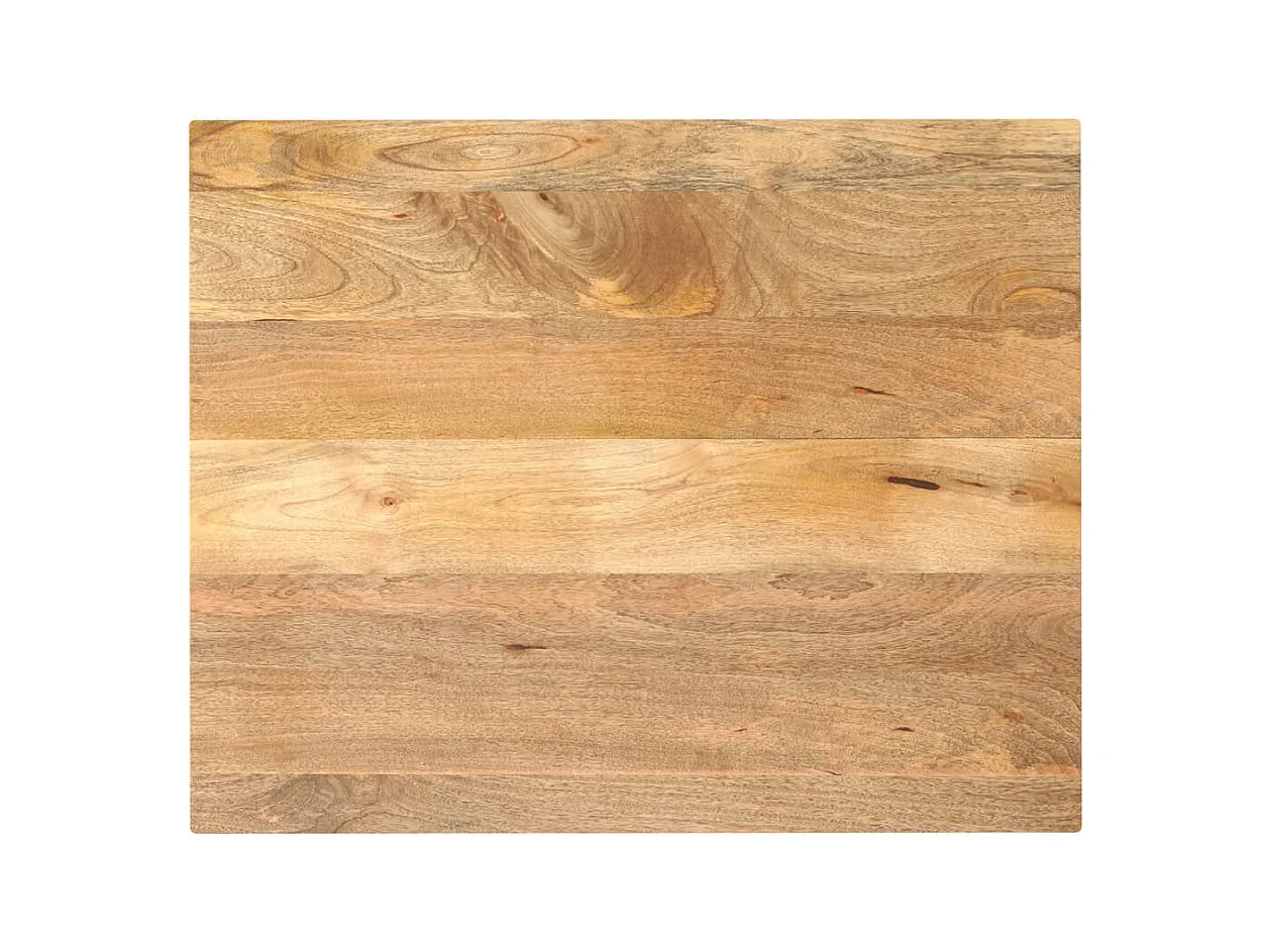 Piano per Tavolo 100x80x3,8cm Rettangolare Legno Massello Mango