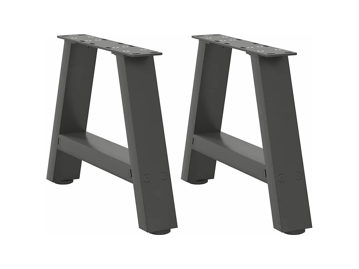 Pieds de table basse en forme de A, 2 pièces, anthracite, 50 x (30-31) cm, acier