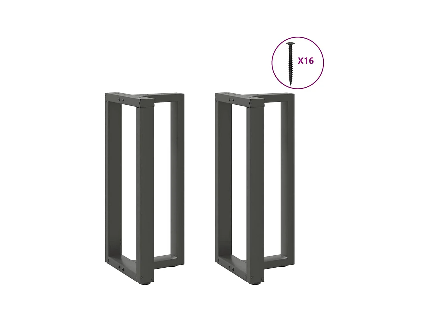 Pieds de table de bar en T, 2 pièces, anthracite, 40 x 35 x (90-91) cm, acier