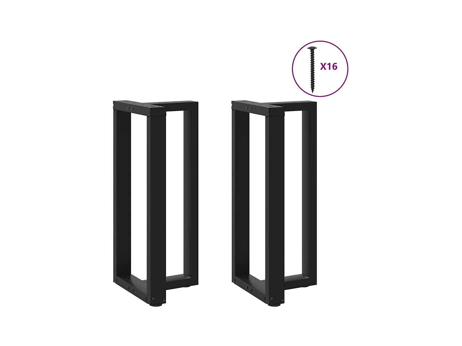 Pieds de table de bar en forme de T, 2 pièces, noir, 40 x 35 x (90-91) cm, acier