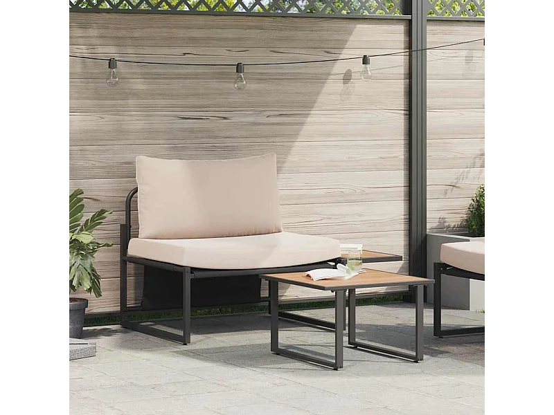 Garten-Sofa-Set 2 pcs Taupe Stahl