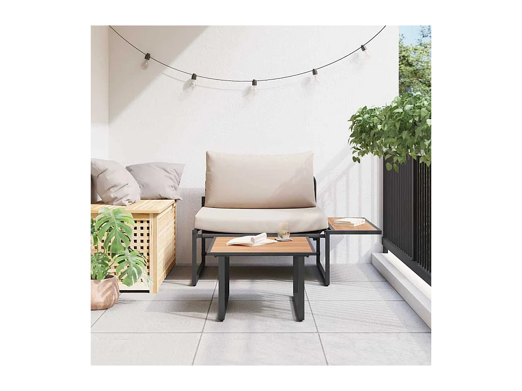 Ensemble de canapé de jardin 2 pcs Taupe Acier