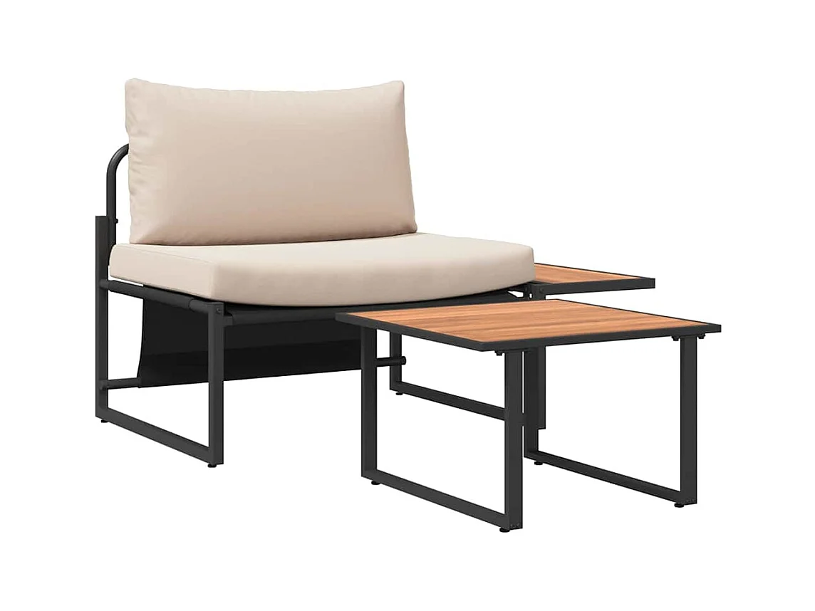 Ensemble de canapé de jardin 2 pcs Taupe Acier