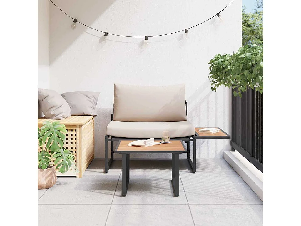 Ensemble de canapé de jardin 2 pcs Taupe Acier