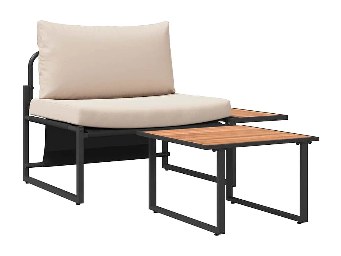 Ensemble de canapé de jardin 2 pcs Taupe Acier