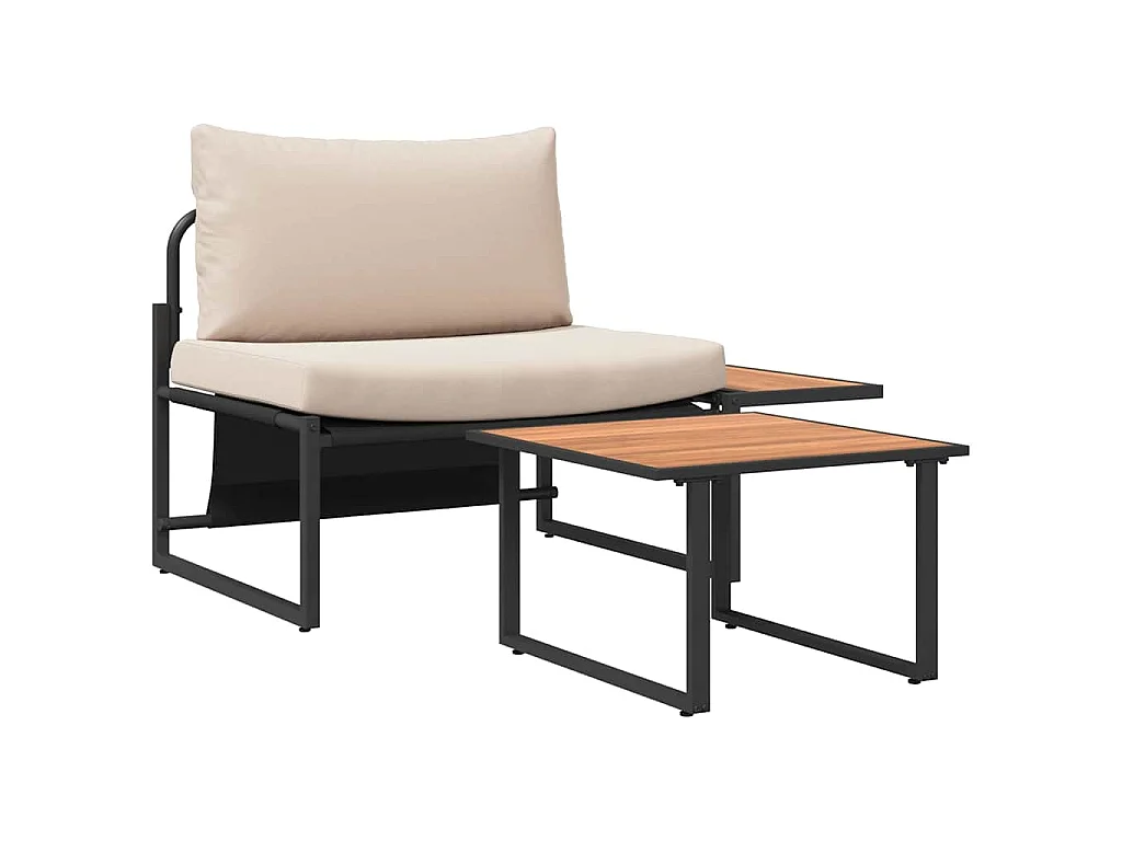 Ensemble de canapé de jardin 2 pcs Taupe Acier