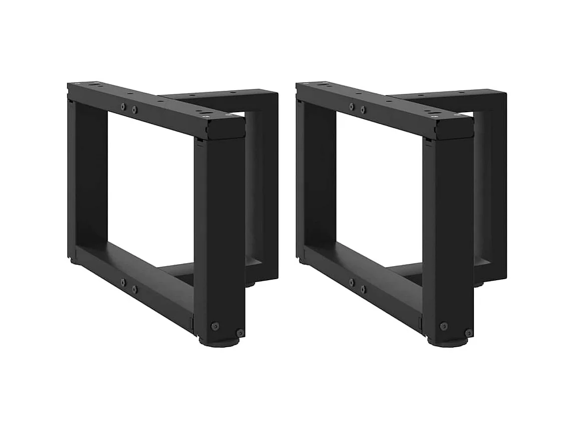 Pieds de table basse en T, 2 pièces, noir, 40 x 25 x (30-31) cm, acier