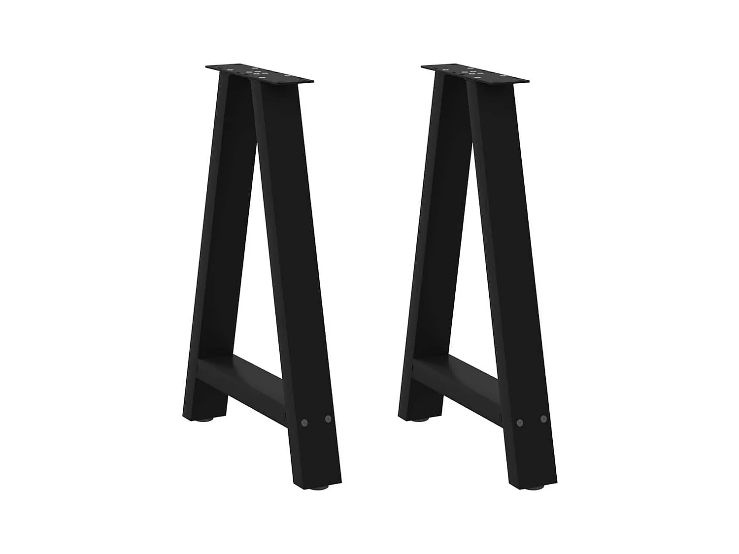 Pieds de table à manger en forme de A, 2 pièces, noir, 50 x (72-73) cm, acier