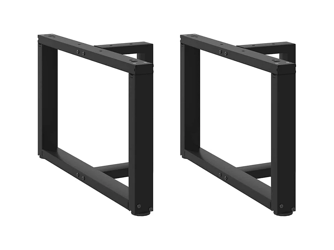 Pieds de table basse en T, 2 pièces, noir, 60 x 25 x (42-43) cm, acier