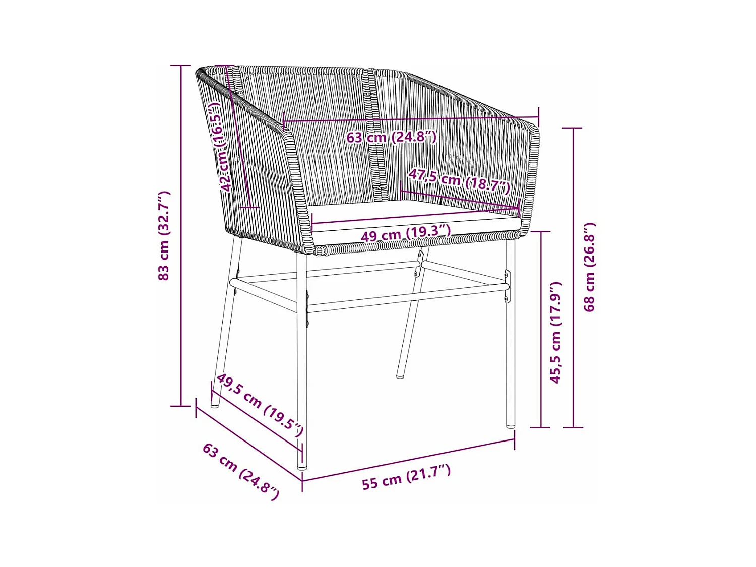 Ensemble de salle à manger pour jardin 5 pcs Marron Poly rotin