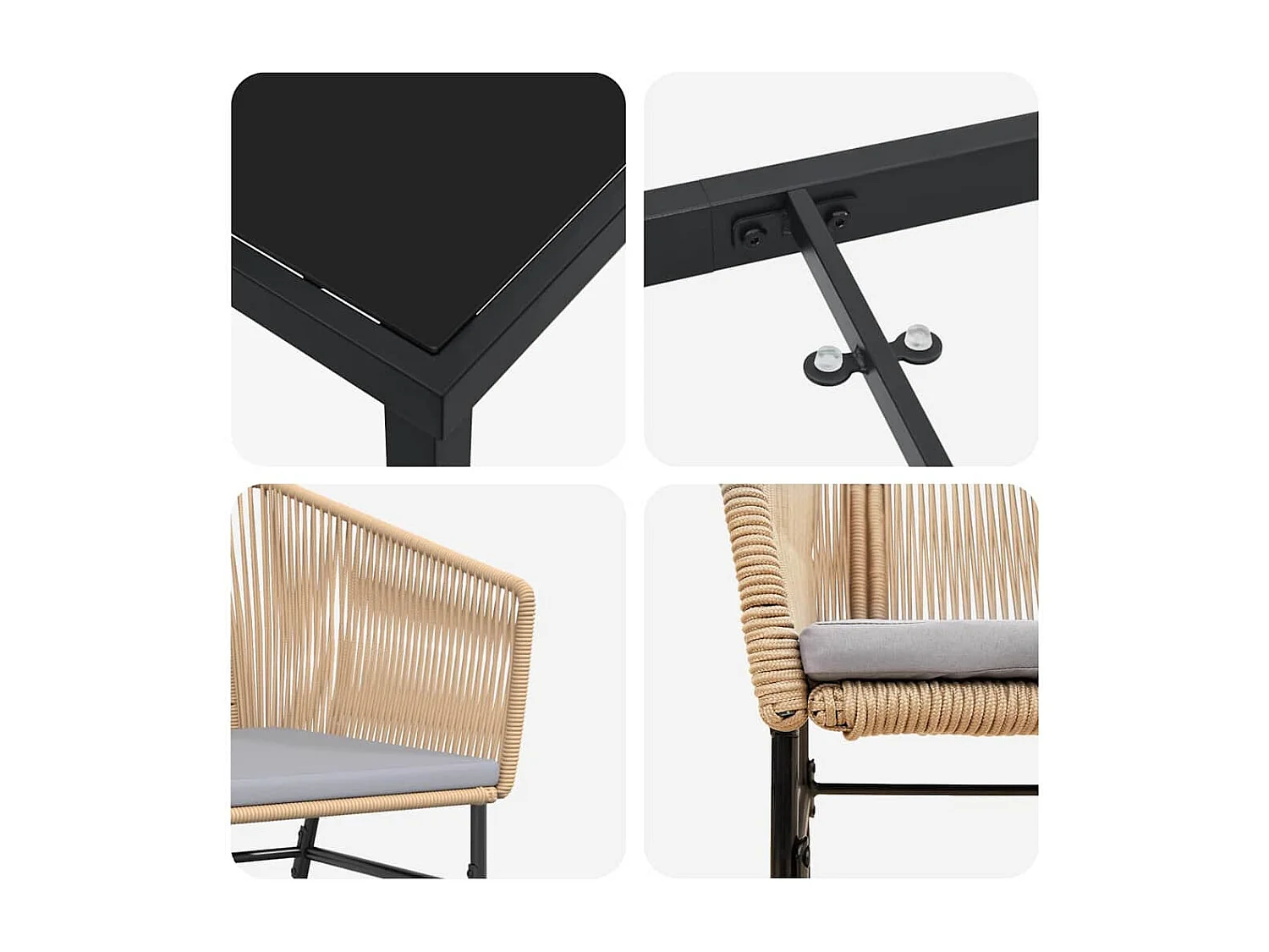 Ensemble de salle à manger pour jardin 5 pcs Marron Poly rotin