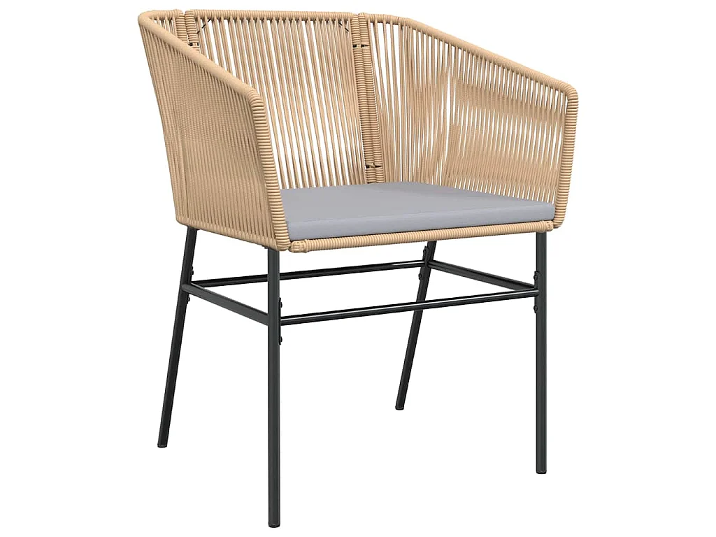 Tuin eettafelset met kussen 5 pcs Bruin Gepoedercoat staal