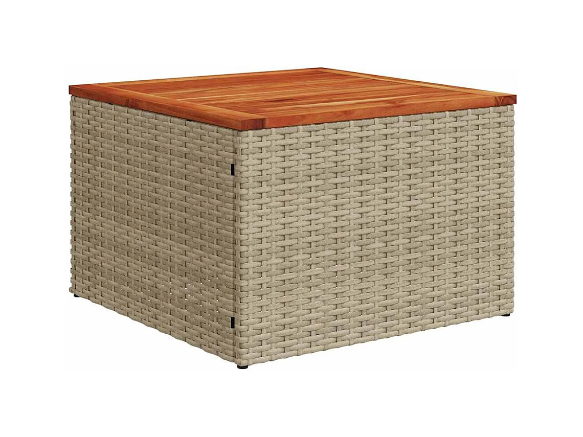 Salon de jardin avec coussins 8 pcs beige résine tressée