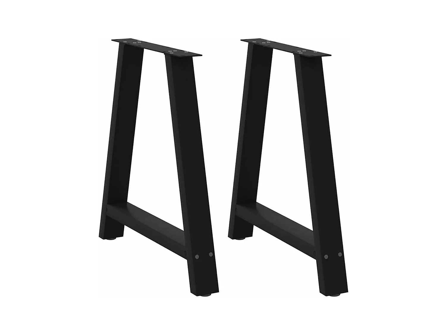 Pieds de table à manger en forme de A, 2 pièces, noir, 70 x (72-73) cm, acier
