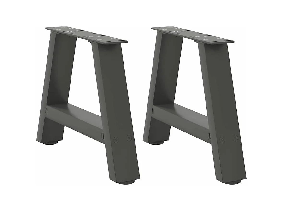 Pieds de table basse en forme de A 2 pièces Anthracite 30 x (30-31) cm Acier