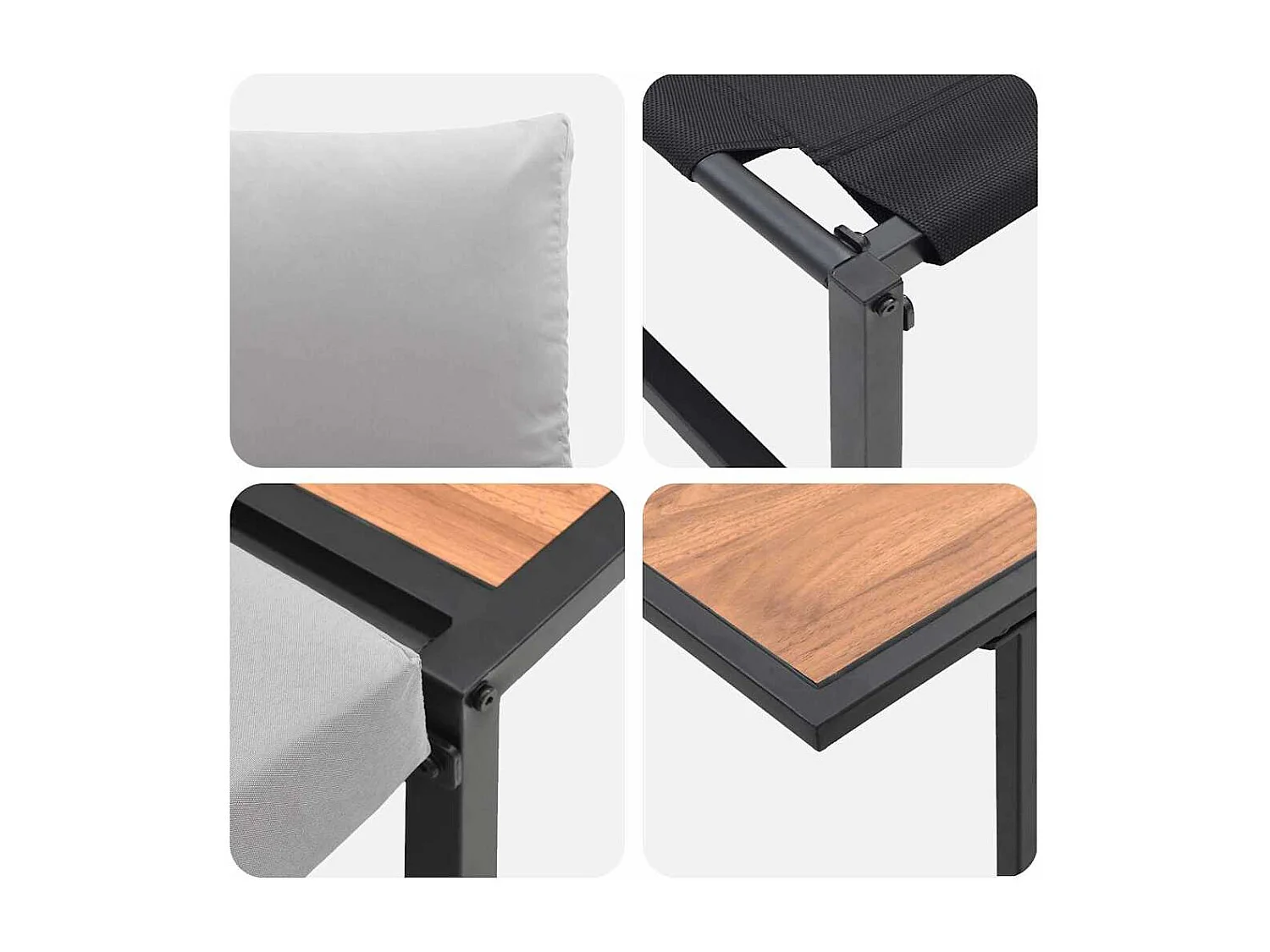 Ensemble de salle à manger pour jardin 3 pcs Gris clair Acier