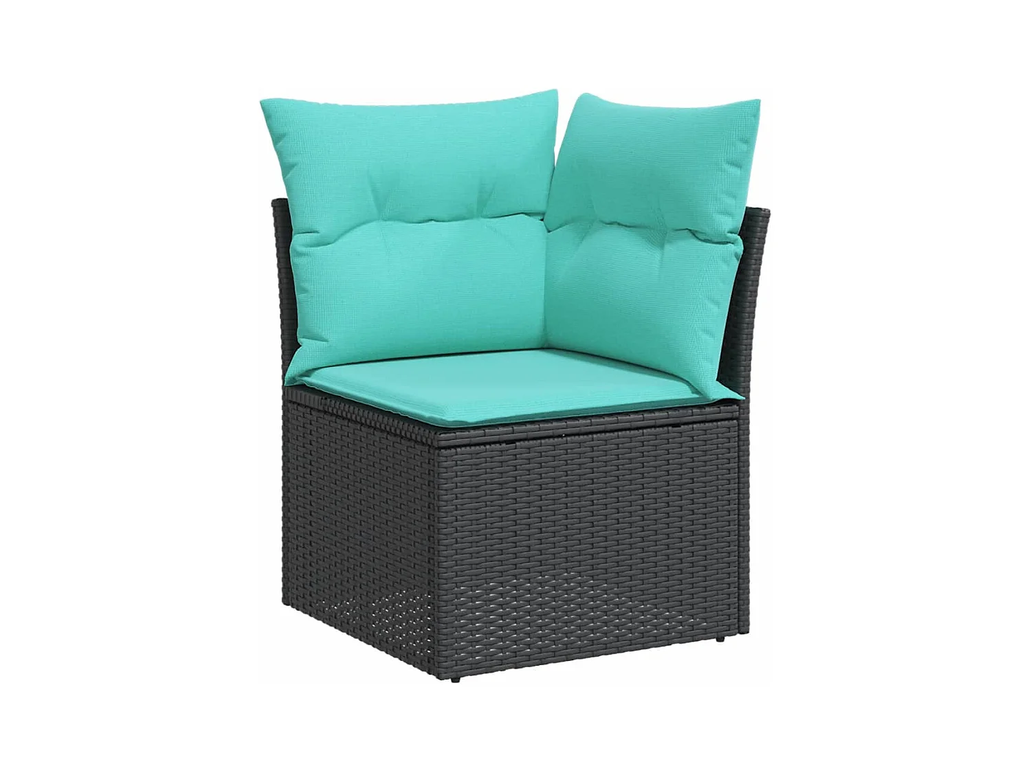 Salon de jardin 9 pcs avec coussins noir résine tressée