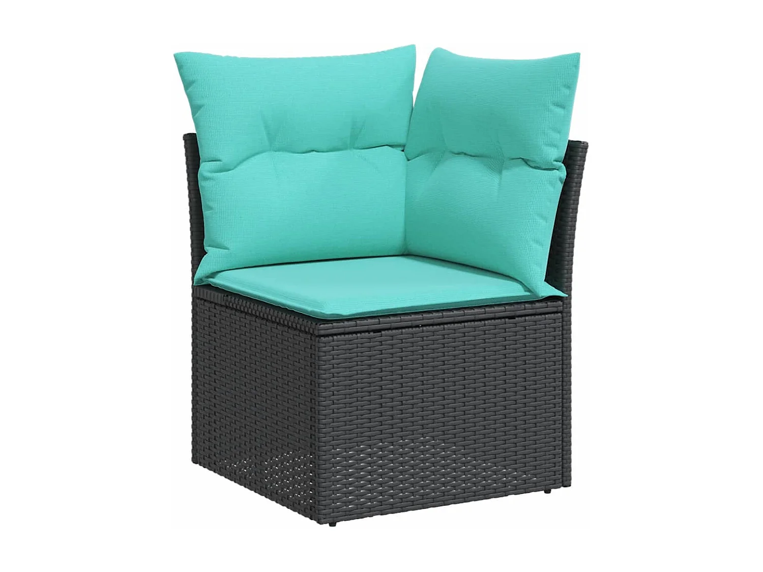 9 pcs conjunto de sofás p/ jardim c/ almofadões vime PE preto