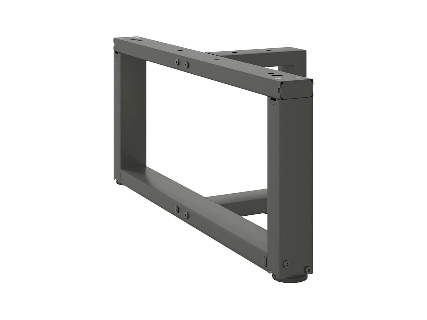 Pieds de table basse en T, 2 pièces, anthracite, 60 x 25 x (30-31) cm, acier
