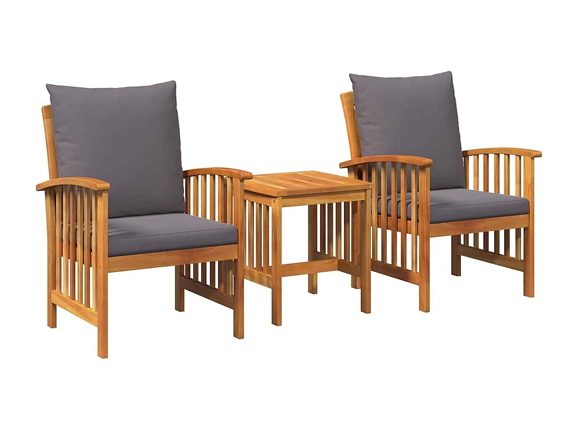 Ensemble de canapé de jardin avec coussin 3 pcs Huile Naturelle